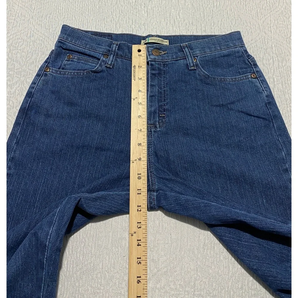 Lee Womens‎ Relaxed Straight Leg Jeans At The Waist Blue Denim Size 6 Medium